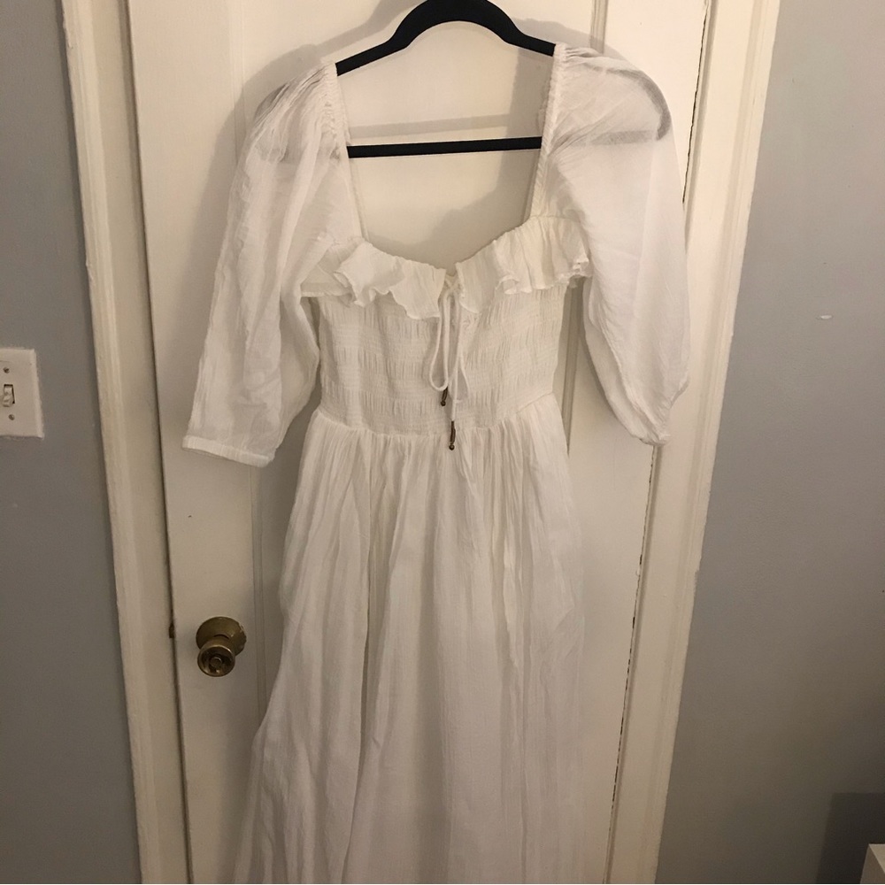 Free People Oasis Midi Dress White Small Cotton